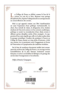 La politique des chaires au Collège de France