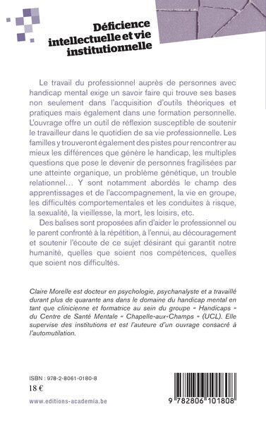 Déficience intellectuelle et vie institutionnelle