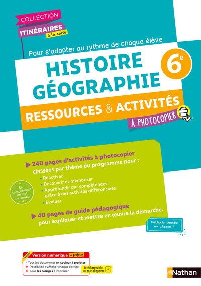 Itinéraires à la carte 6e Histoire Géographie - Ressources et activités