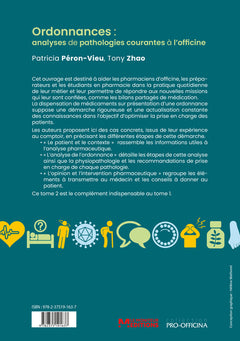 Ordonnances : analyses de pathologies courantes à l'officine - Tome 2