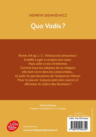 Quo vadis ? - Texte abrégé