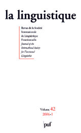 Linguistique 2006, vol. 42 (1)