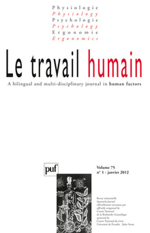 Travail humain 2012, vol. 75 (1)