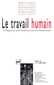 Travail humain 2009, vol. 72 (3)