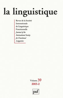 Linguistique 2003, vol. 39 (2)