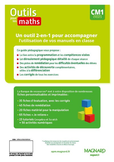 Outils pour les Maths CM1 (2023) - Guide pédagogique + Banque de ressources à télécharger