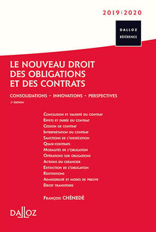 Le nouveau droit des obligations et des contrats 2019/2020