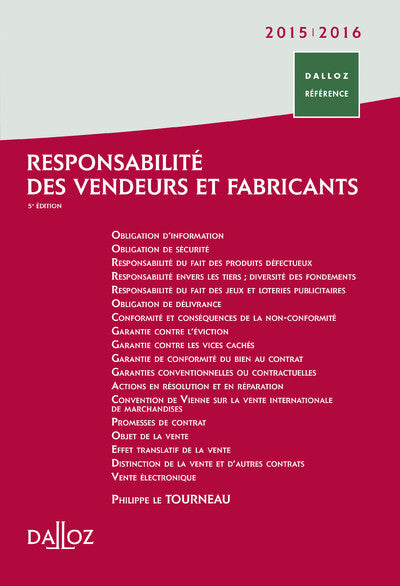 Responsabilité des vendeurs et fabricants
