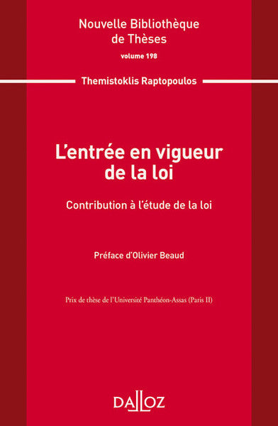 L'entrée en vigueur de la loi